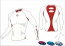 SALE Tempest Bio Tec Style White Red  Unisex  Long Sleeve Undershirt
