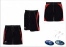 X Tec Style Men's Black Red With White Piping Playing Short