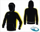 X Tec Style Unisex Black Yellow White Hooded Sweatshirt