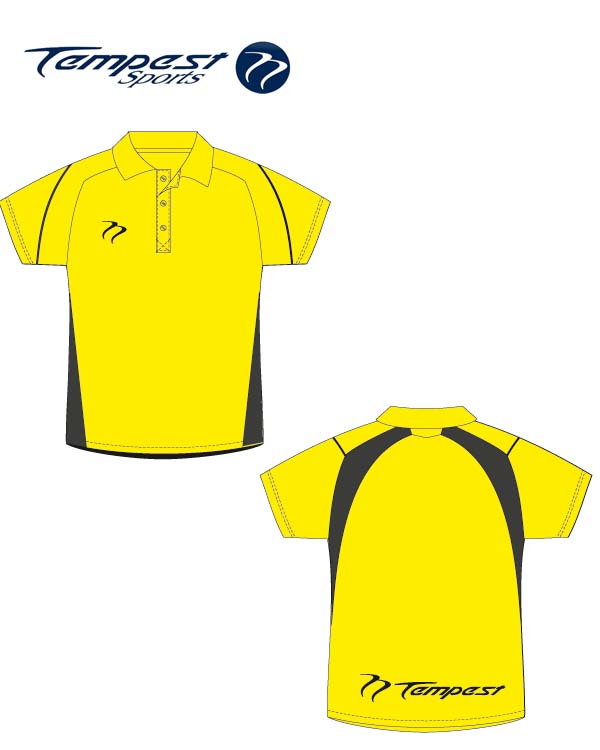 black and yellow polo t shirt