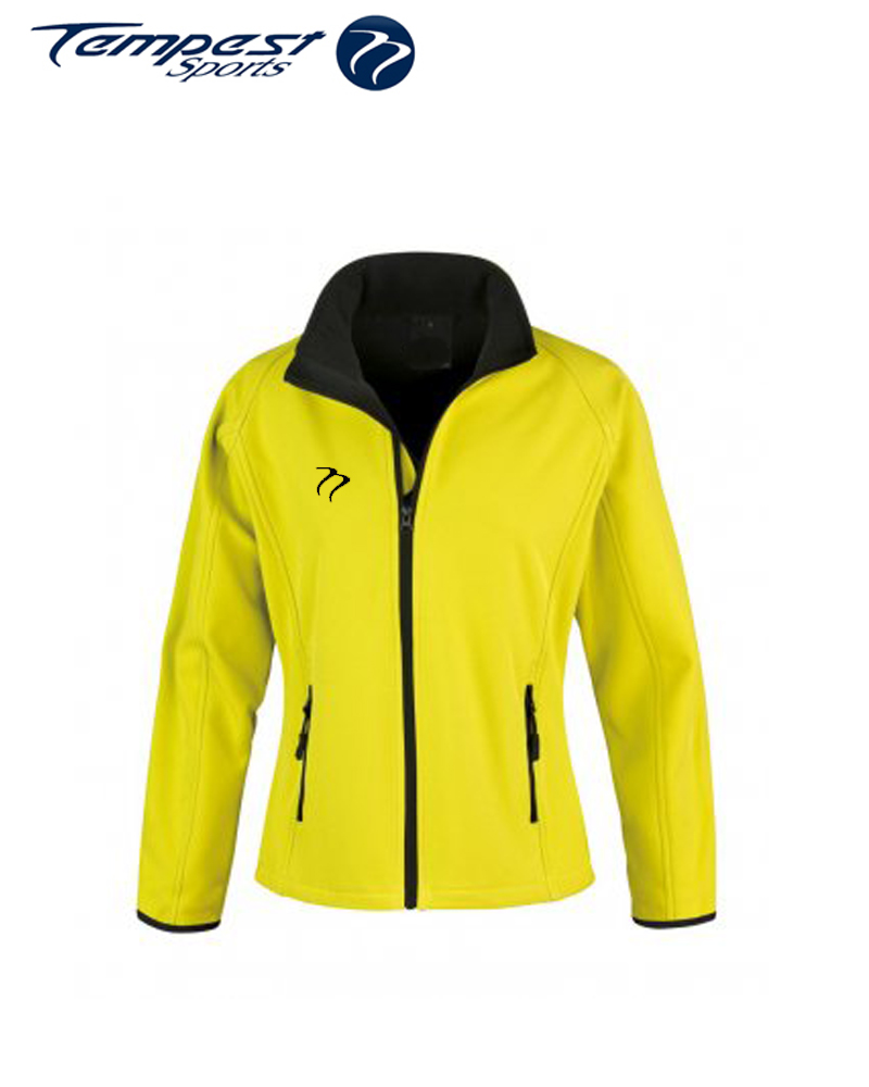 yellow softshell jacket