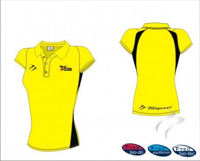 West Panel Hockey Umpires Style Women's Yellow Black Polo Shirt